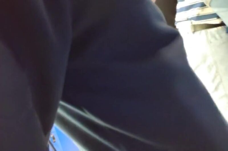 I couldn't miss chance to touch her juicy ass with my hand