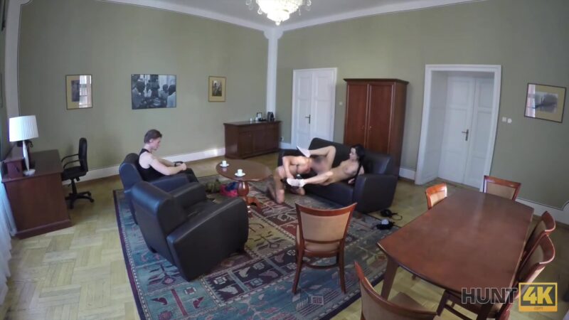 HUNT4K. Boy is watching how his slutty girl makes money with pussy