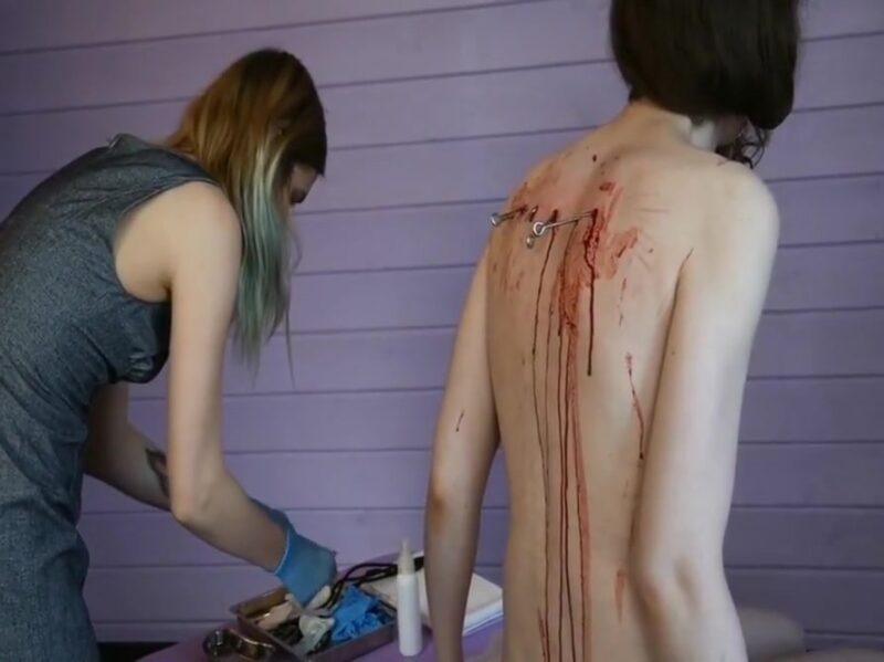 Dirty Priest painful petplay with her sissy slave