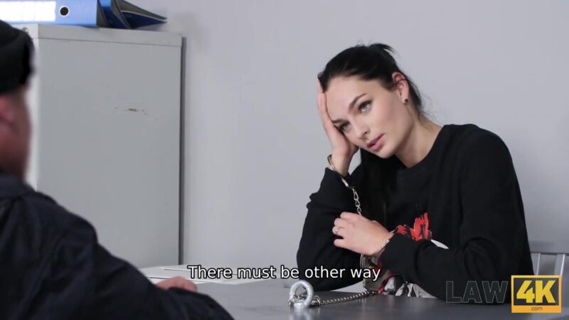 LAW4k. Trimmed sissy of young criminal Leanne Lace is penetrated in the cage