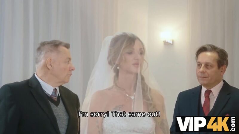 VIP4K. Olivia Sparkle in a wedding dress and veil caught on camera fucking