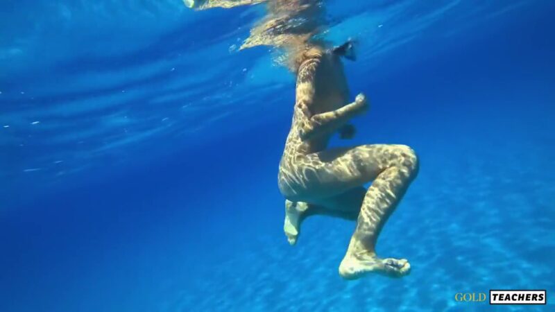 A Russian Girl With A Stunning Body Swim With Gold Teachers