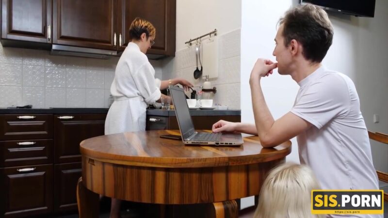 Woman Is Cleaning House While Stepson Is Fucking S