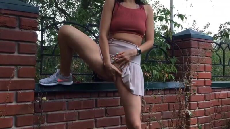 Nymphomaniac And Exhibitionist Neighbor Called To Shoot Her On The Street And Jerked Off In A Publi