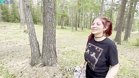 Fucked A Curvy Busty Red-hair Gal In The Wood While Catching An Insect That Crawled Under Her Clothes