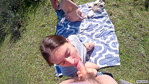 Two Awesome Married Couples Goldteachers And Passionbunny Fuck In The Field (first Foursome)